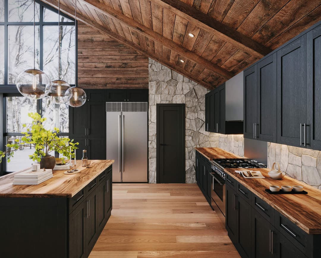 Blaze Black Shaker kitchen cabinets