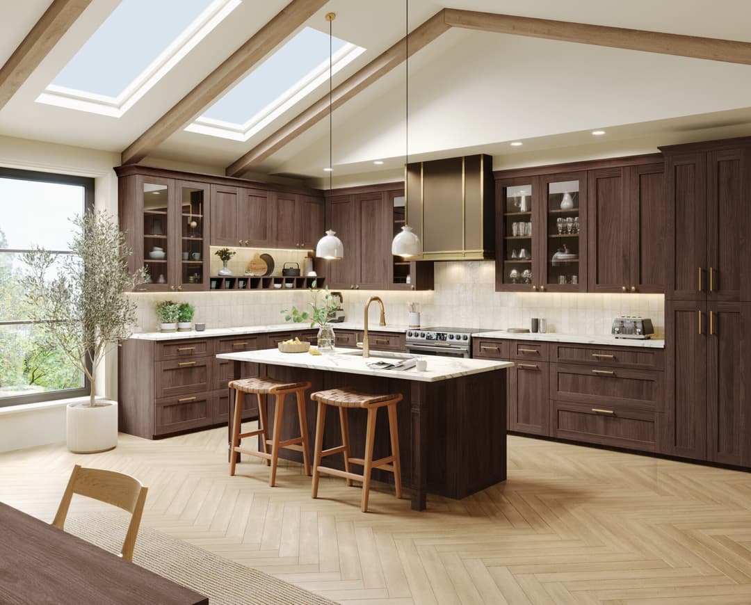 Estate Brown Shaker kitchen cabinets