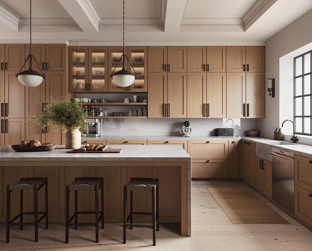 Homestead Oak Shaker kitchen cabinets