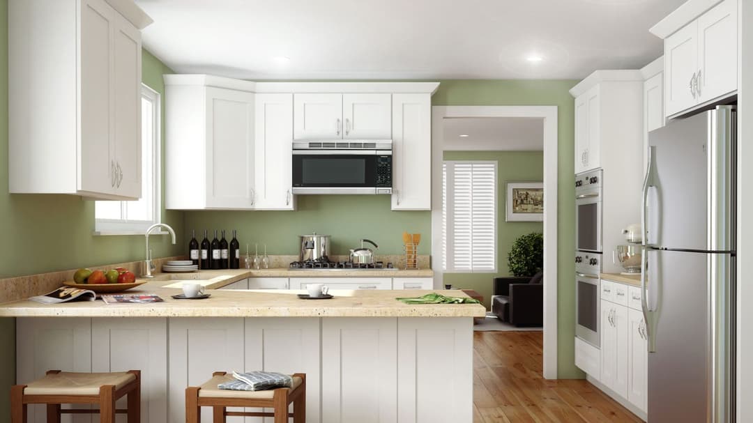 Ice White Shaker kitchen cabinets