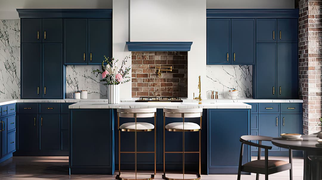 Petit Blue kitchen cabinets