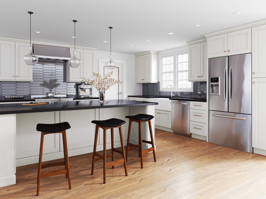 Townplace Crema kitchen cabinets