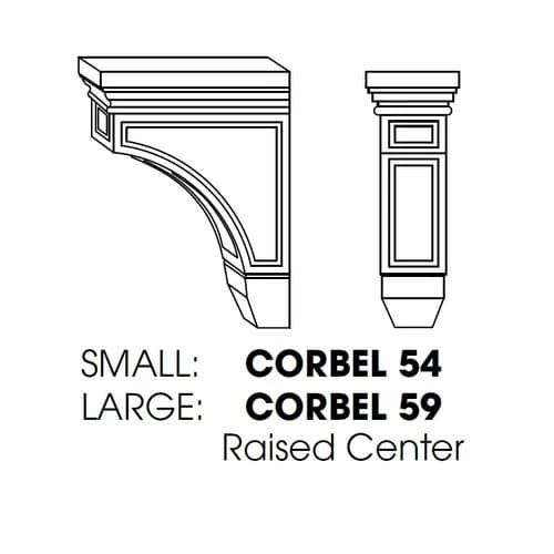 Large Corbel, Raised Center cabinet product