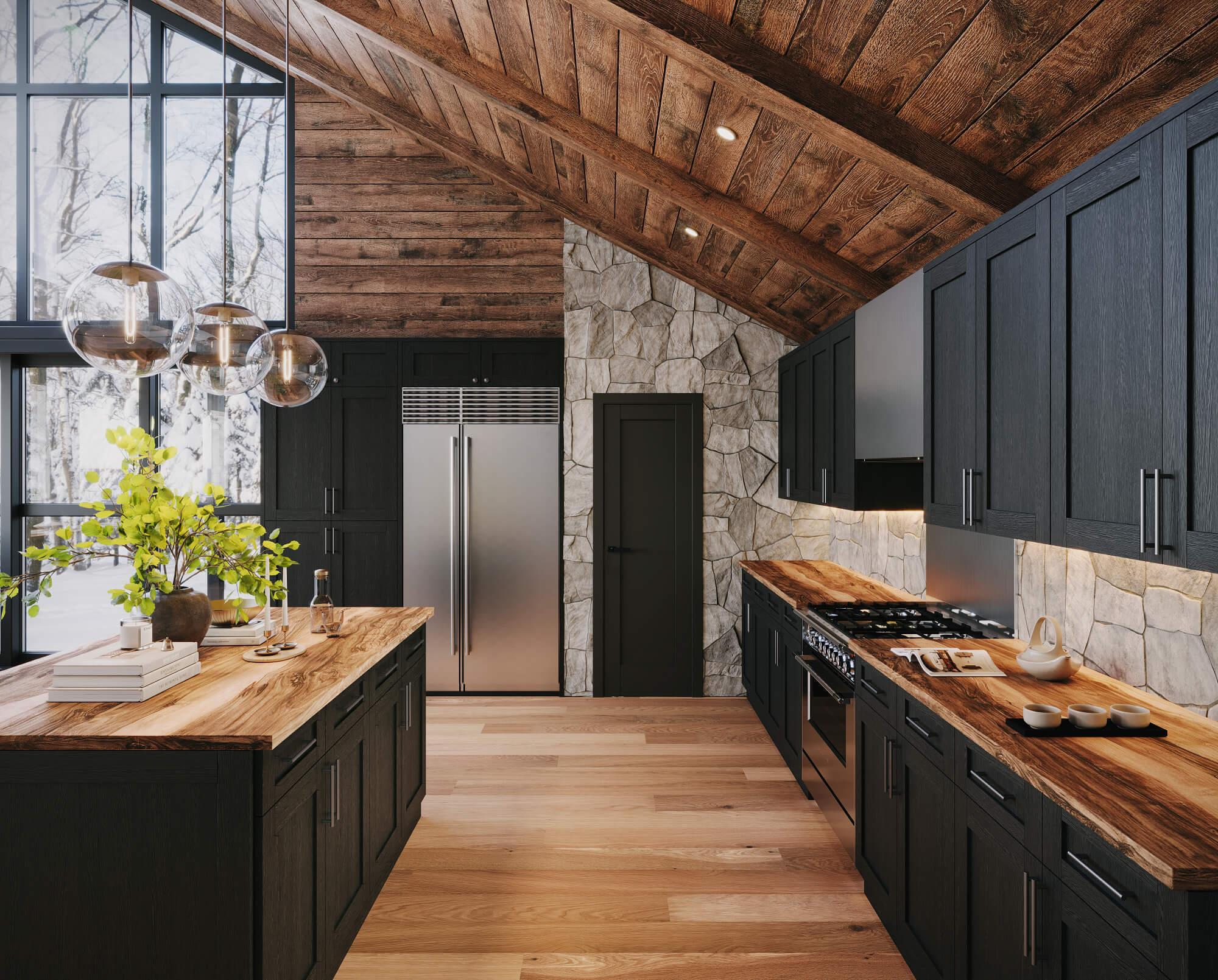 Blaze Black Shaker kitchen cabinets