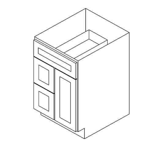 30"W Vanity Sink Base Cabinet 2 Drawers - Left cabinet product