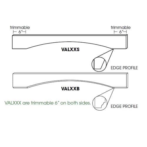 48"W Shaker Arched Valance cabinet product